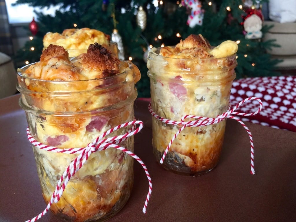 Morning Country Breakfast Bread Pudding in a jar.