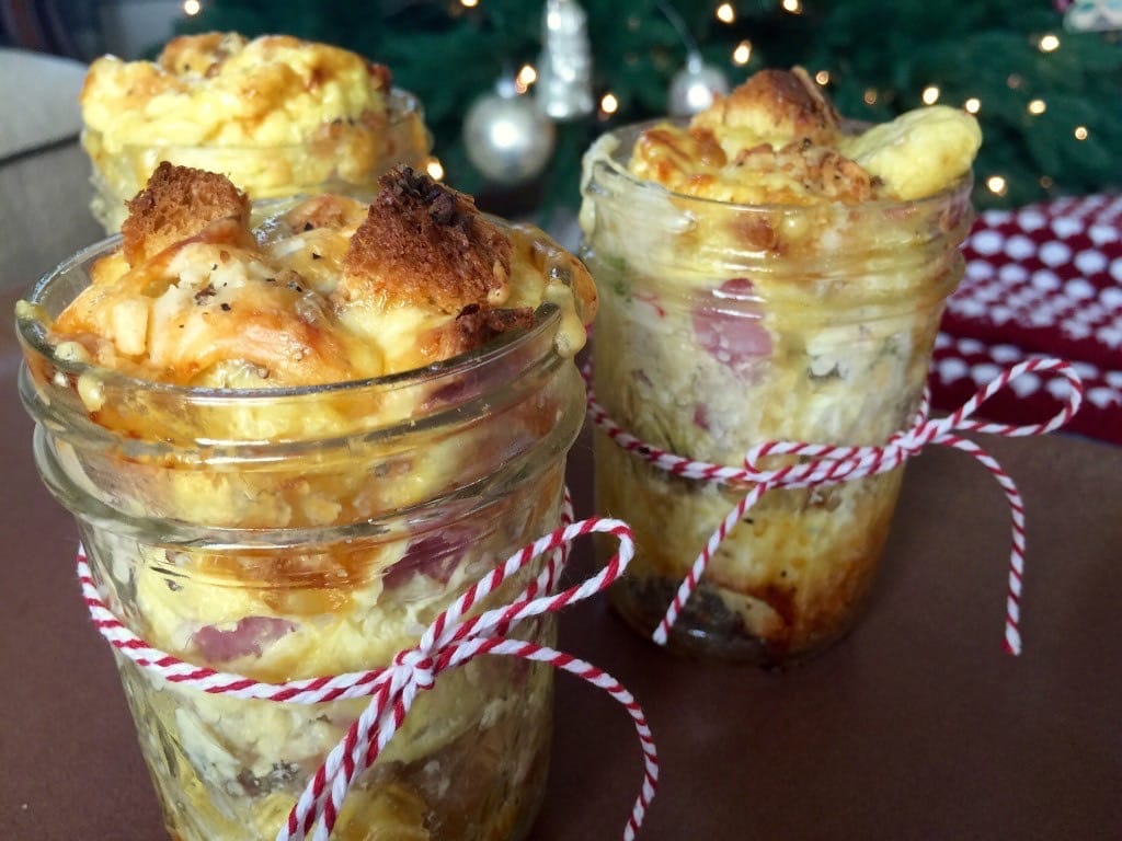Christmas Morning Country Breakfast Bread Pudding in a jar.