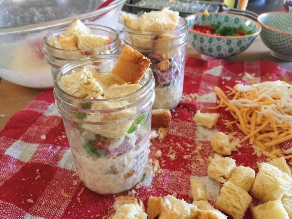 Morning Country Breakfast Bread Pudding in a jar.