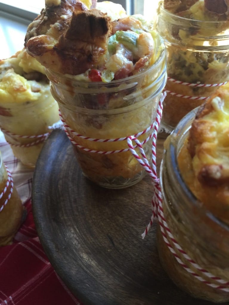 Morning Country Breakfast Bread Pudding in a jar.
