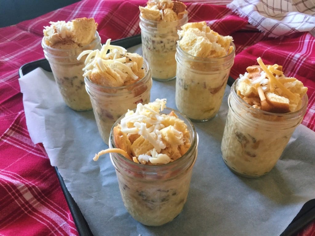 Morning Country Breakfast Bread Pudding in a jar.
