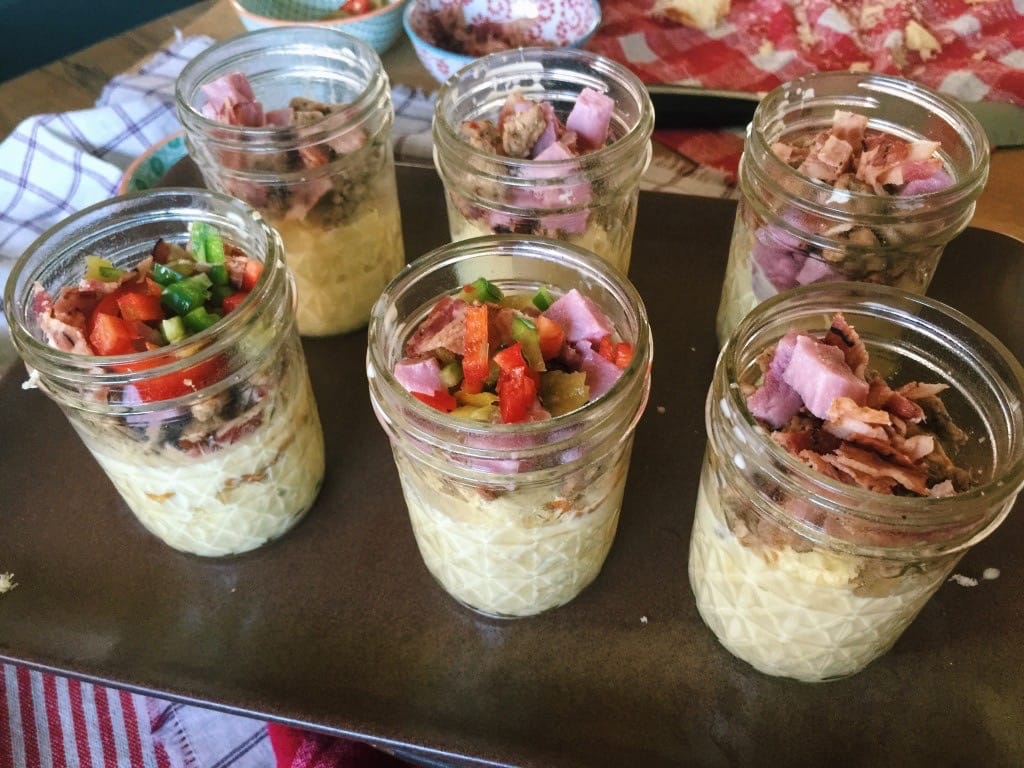 Morning Country Breakfast Bread Pudding in a jar.