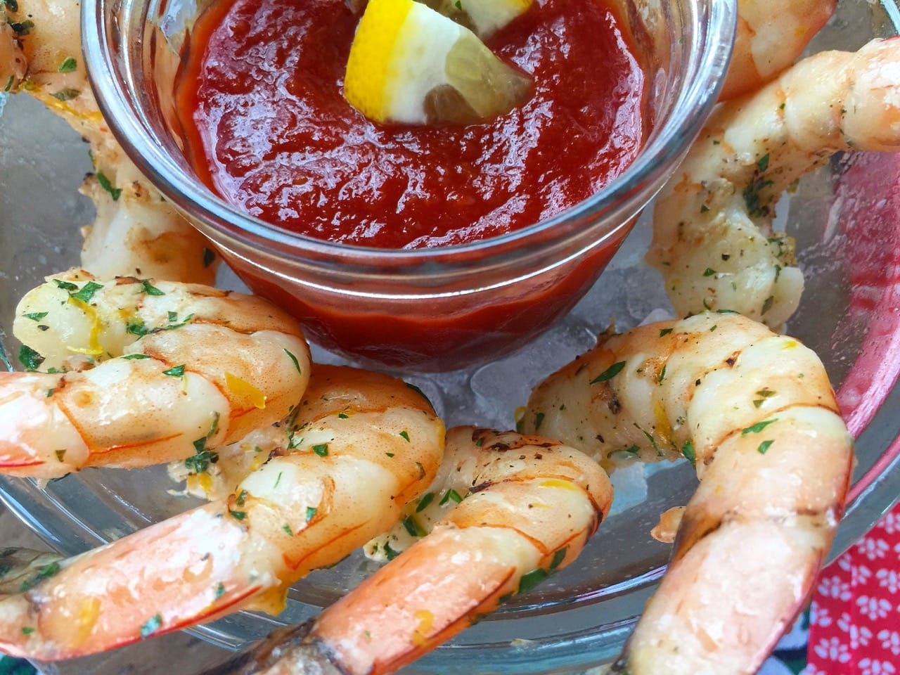 lemon roasted shrimp and cocktail sauce