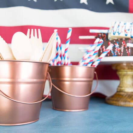 a patriotic buffet display.