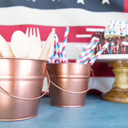 a patriotic buffet display.
