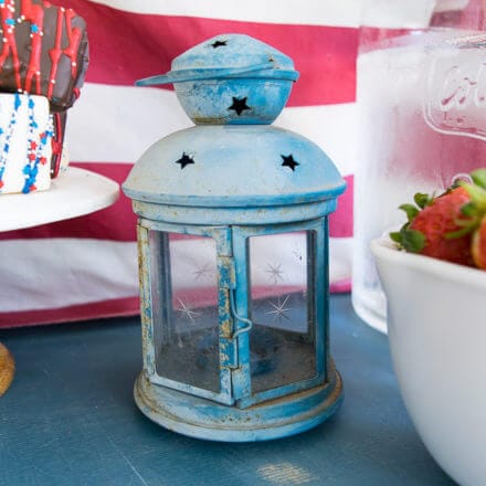 an old painted lantern.