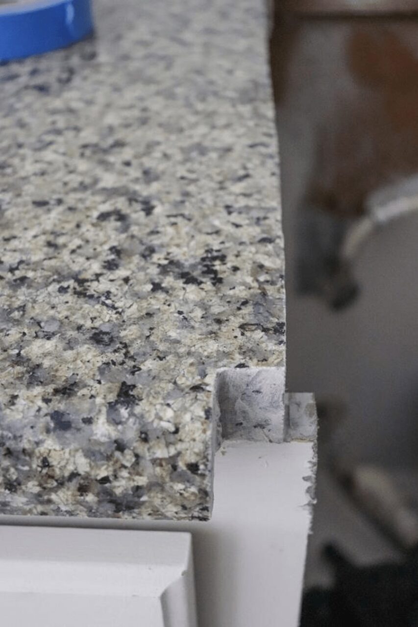 notch cut out of countertop corner