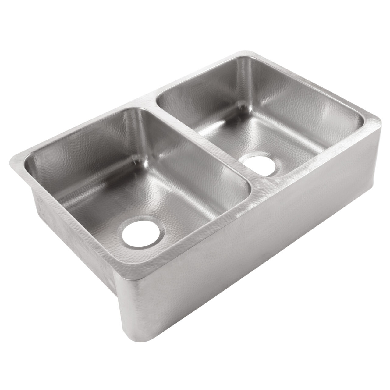 a double basin crafted stainless steel sink
