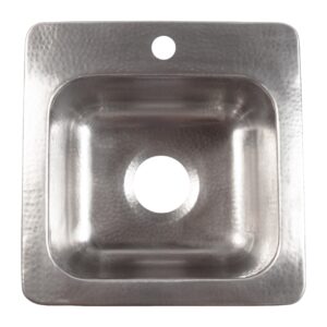 A drop-in stainless steel bar prep sink.