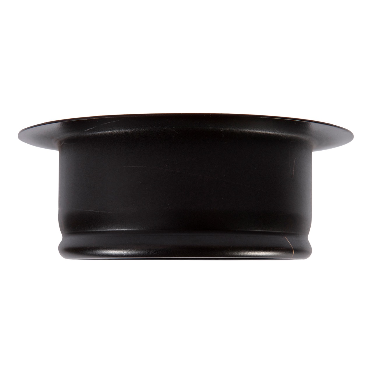 An antique brown kitchen sink disposal drain.