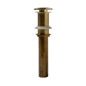 Satin Gold Pop-Up No Overflow Bathroom Sink Drain.