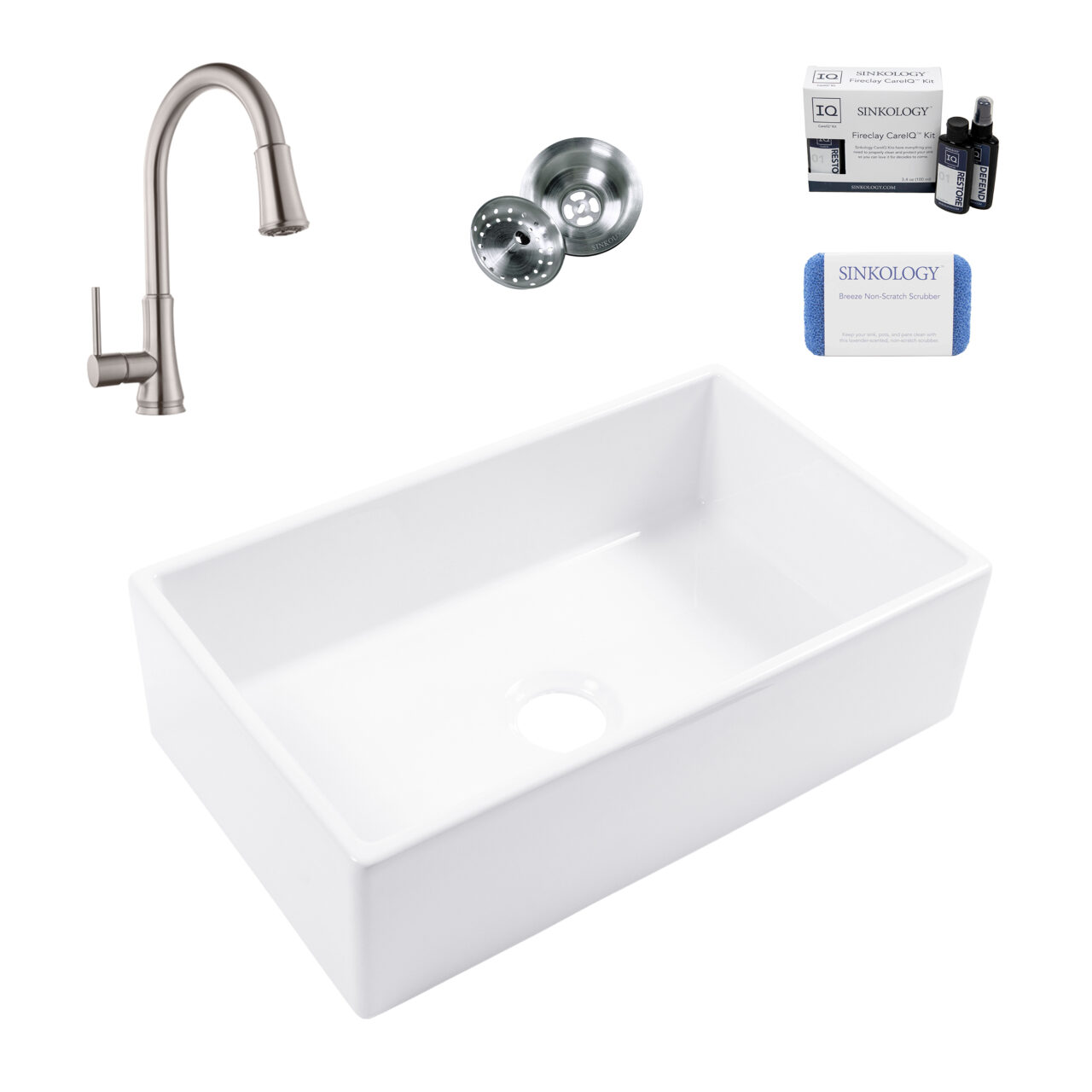Turner 30" Fireclay Sink with Stainless Steel Pfirst Faucet