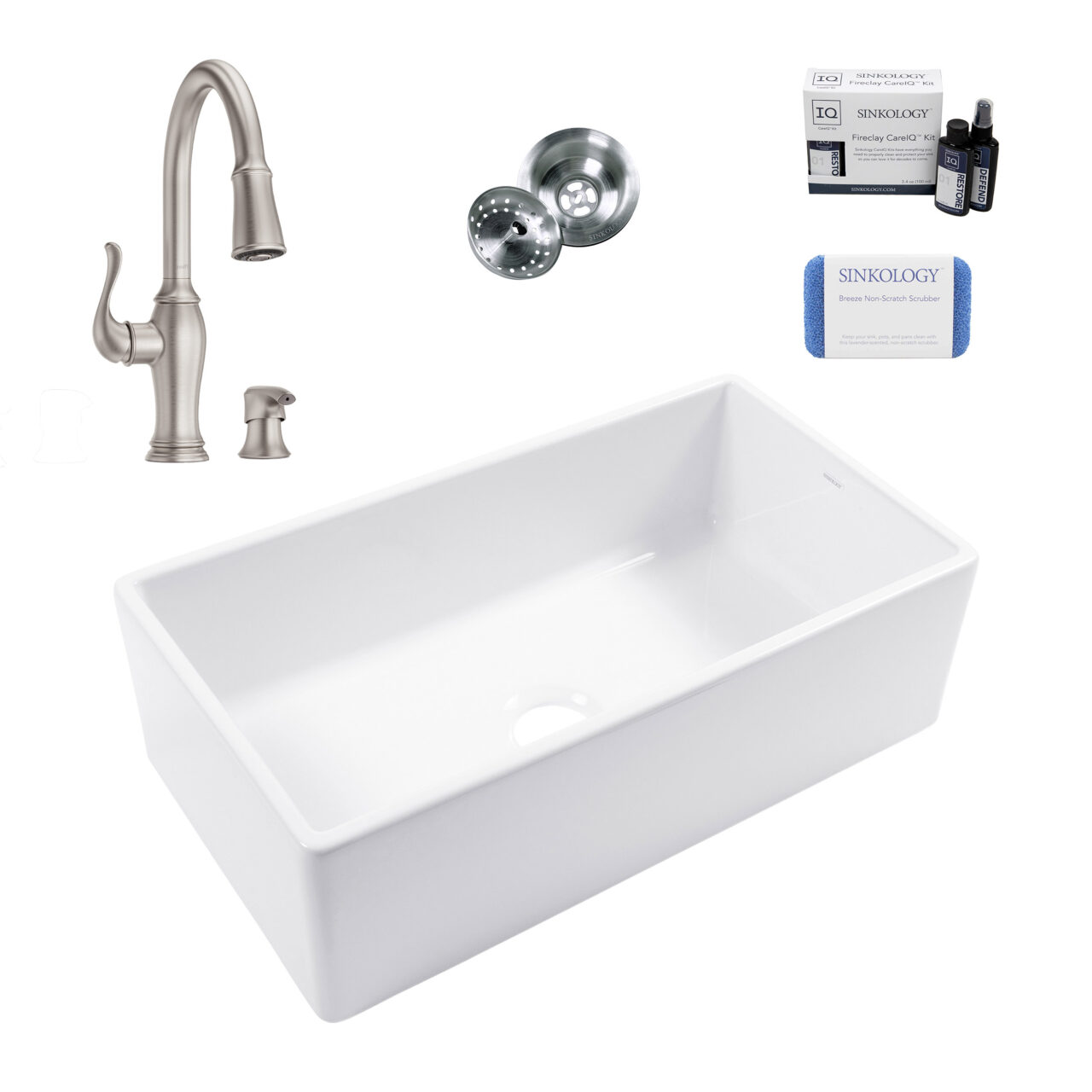 Austen 33" Fireclay Sink with Stainless Steel Maren Faucet