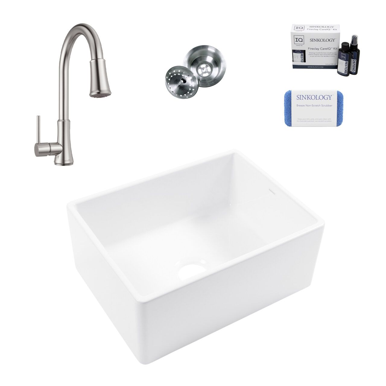 Austen 25" Fireclay Sink with Stainless Steel Pfirst Faucet
