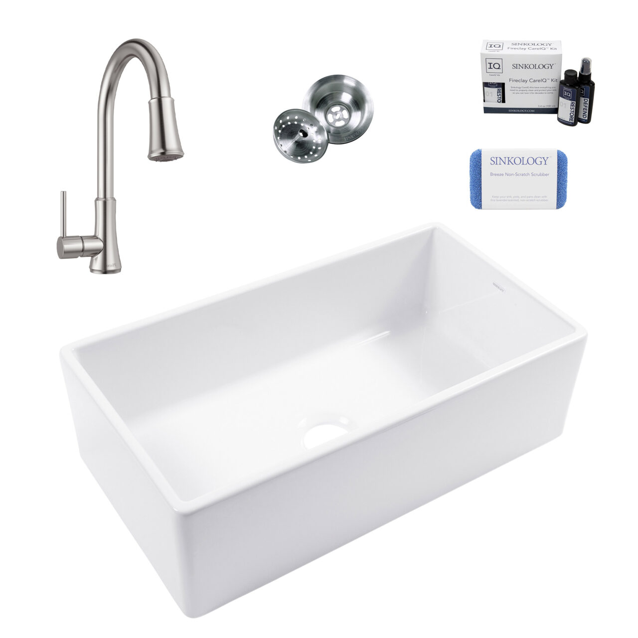 Austen 36" Fireclay Sink with Stainless Steel Pfirst Faucet