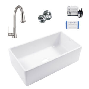 Austen 36" Fireclay Sink with Stainless Steel Pfirst Faucet