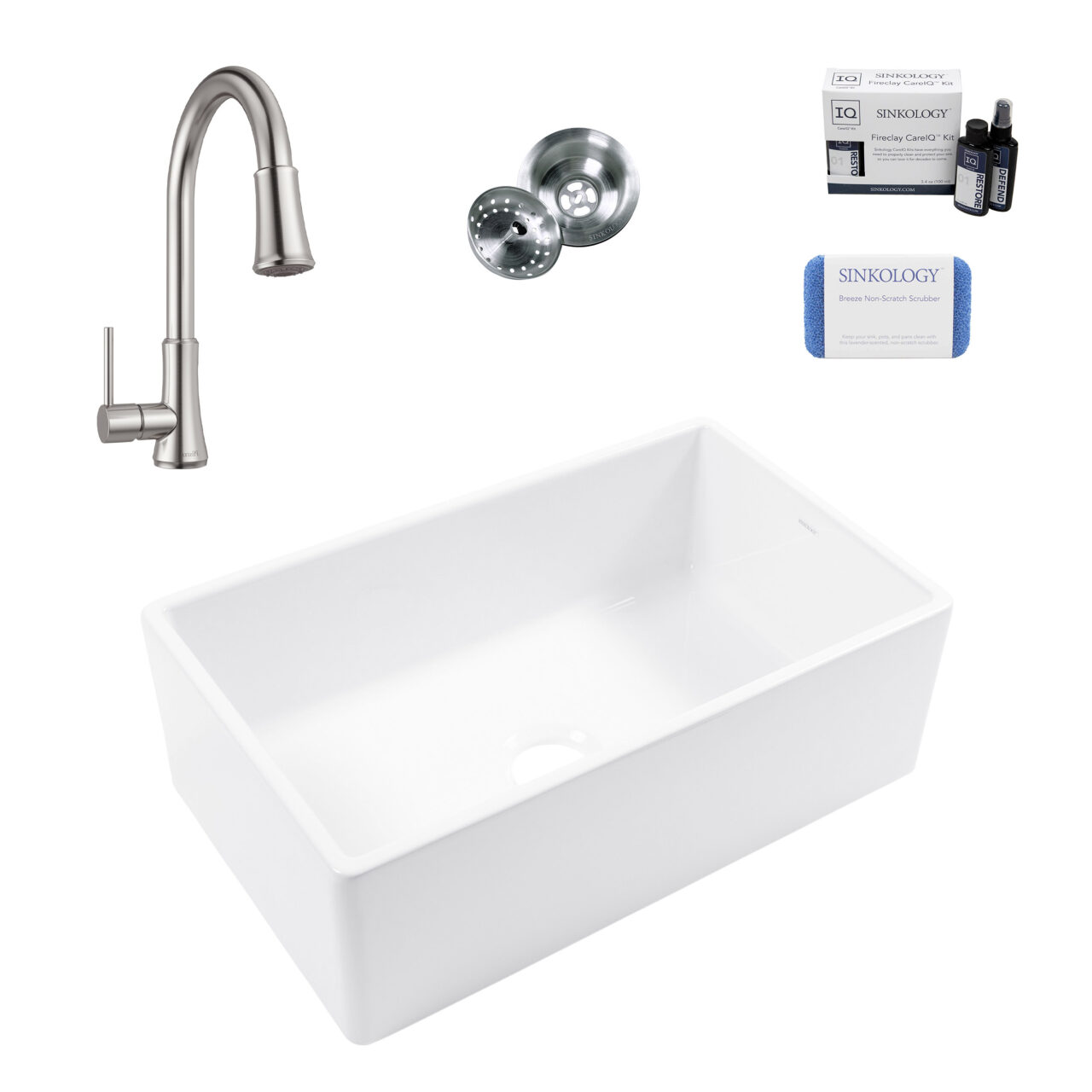 Austen 30" Fireclay Sink with Stainless Steel Pfirst Faucet