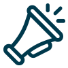 icon of a megaphone with noise coming out of it