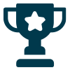 icon of a trophy with a star on it